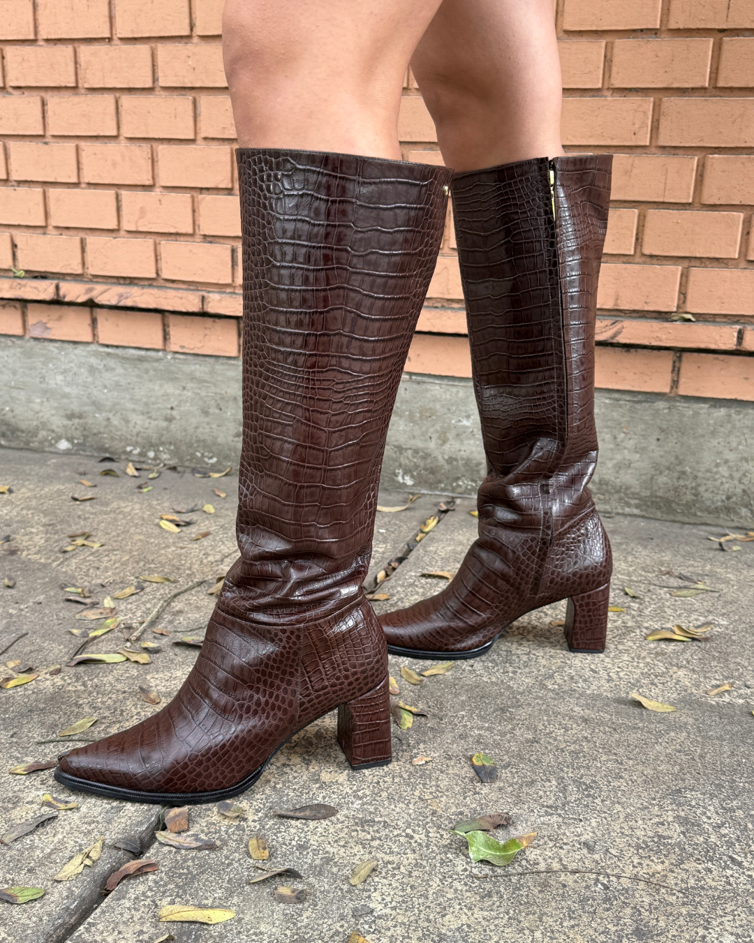 BOTAS ALEXANDRINA CHOCOLATE CROCO