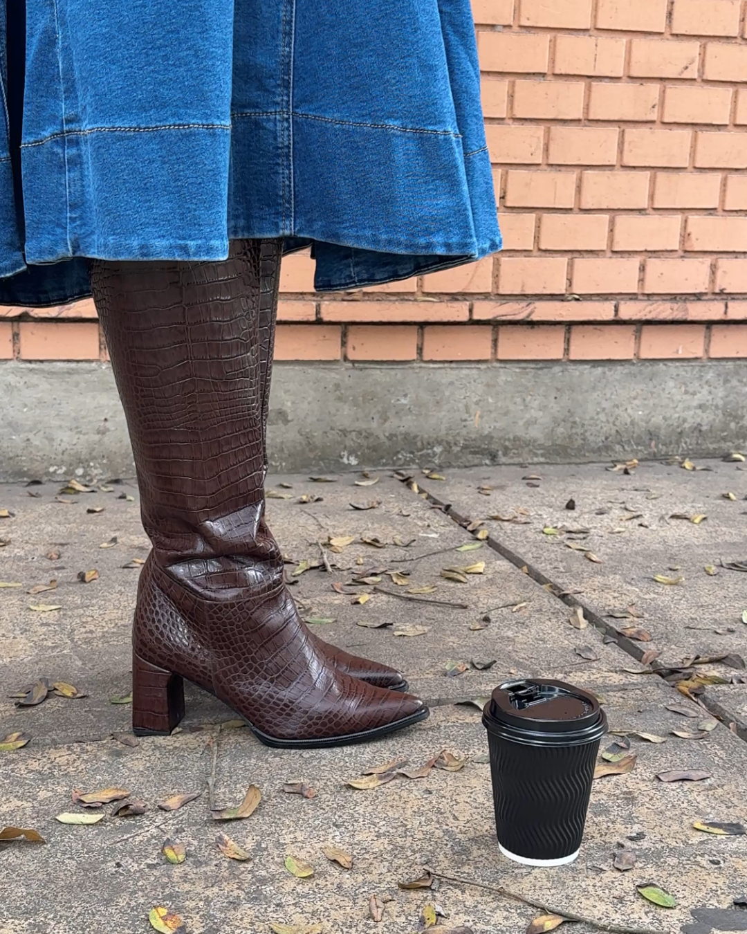 BOTAS ALEXANDRINA CHOCOLATE CROCO