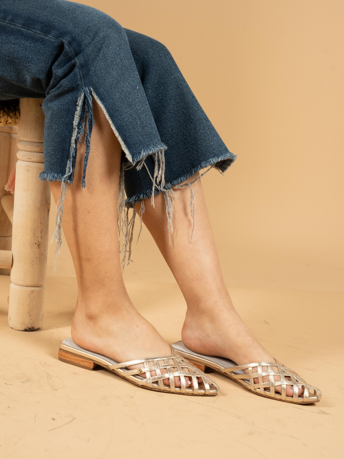 MULES LEONCIA CHAMPAGNE