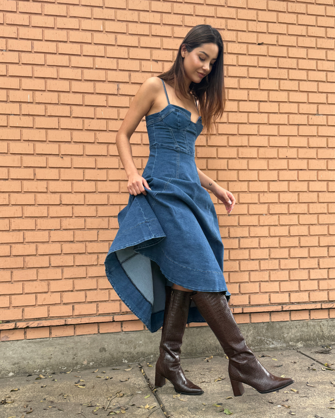 BOTAS ALEXANDRINA CHOCOLATE CROCO
